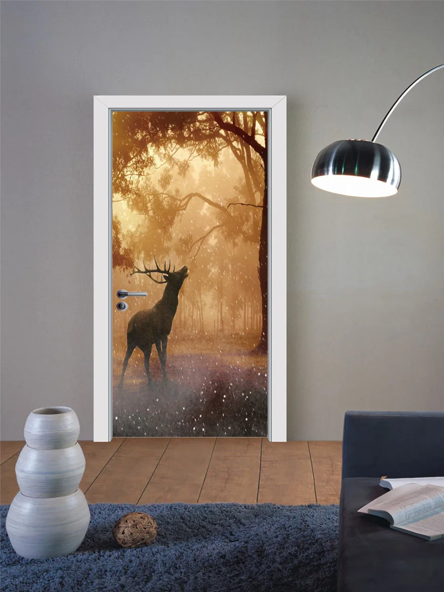 3d наклейка на дверь 2 шт. настенная художественная роспись плакат с изображением