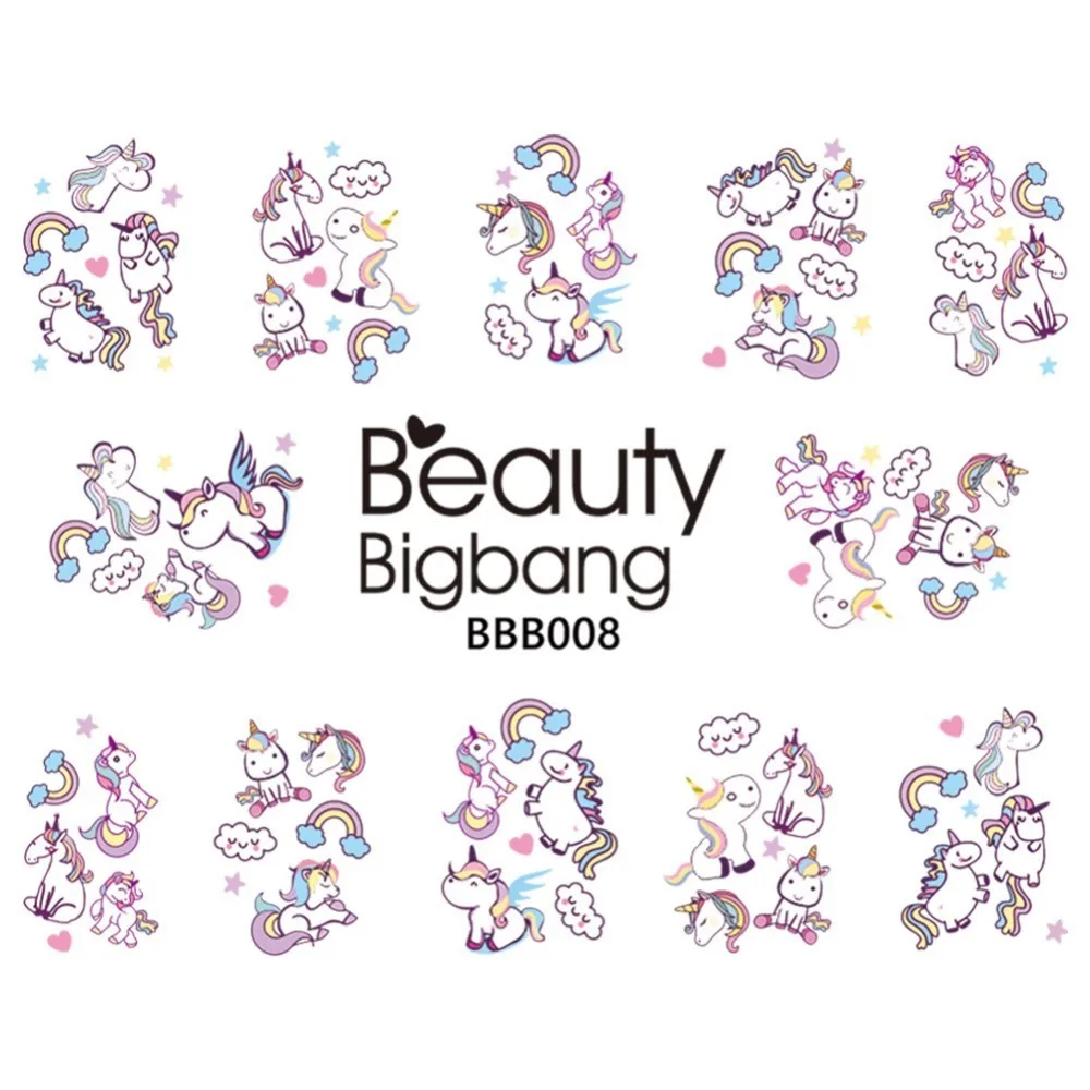 BeautyBigBang наклейки для дизайна ногтей с русалочкой голубого цвета Scaleph желе Морская звезда якорь изображения водные наклейки для ногтей искусство BBB033 - Цвет: 8