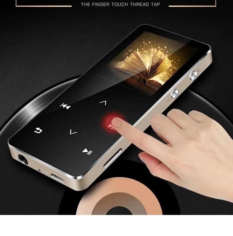 Geruida Bluetooth Hi-Fi MP4 плеер 8 г Touch ключ MP3 с часы с видеорегистратором E-Book рука ремешок Испанский Русский Португальский французский