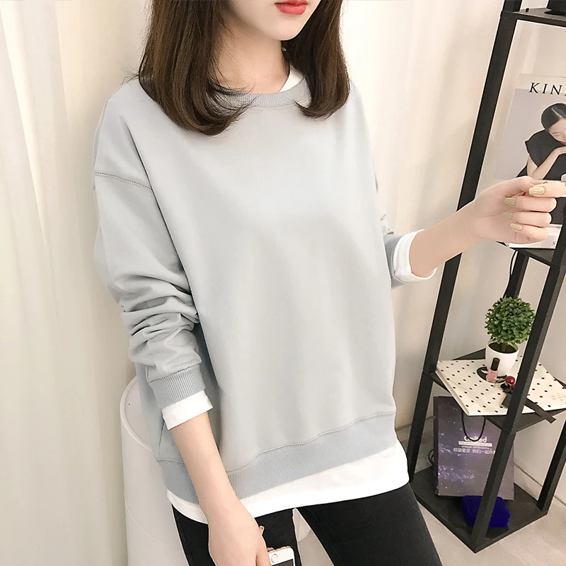 Moleton Feminino Inverno упадет на новые поддельные из двух частей комплекты свободные шить