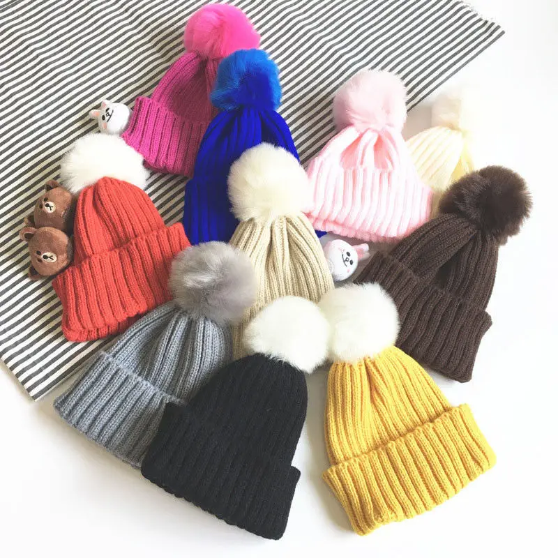 Pudcoco 2019 Brand New Kids Baby Soft Cotton Beanie Girl Boy Knit Hat Toddler Infant Fur Warm Cap | Детская одежда и обувь