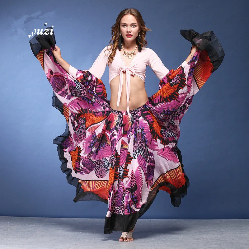 Женская юбка для танца живота, длинная юбка 720 см, 2500 градусов