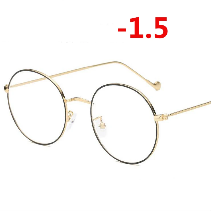 myopia 150 1,0-1,5-2,0-6,0 готовые очки для близорукости унисекс Ультра-светильник металлическая Золотая оправа Очки для близорукости с градусом - Цвет оправы: myopia 150