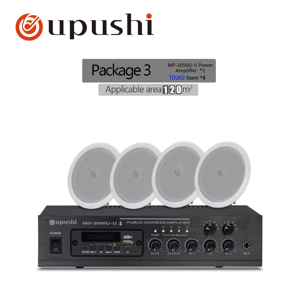 Oupushi потолочный динамик с небольшой мощностью Ampifier наборы - Цвет: Amplifier-4 speaker
