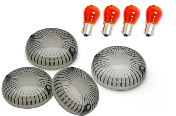 Бесплатная доставка 4 шт. дымчатые линзы для указателей поворота с янтарными