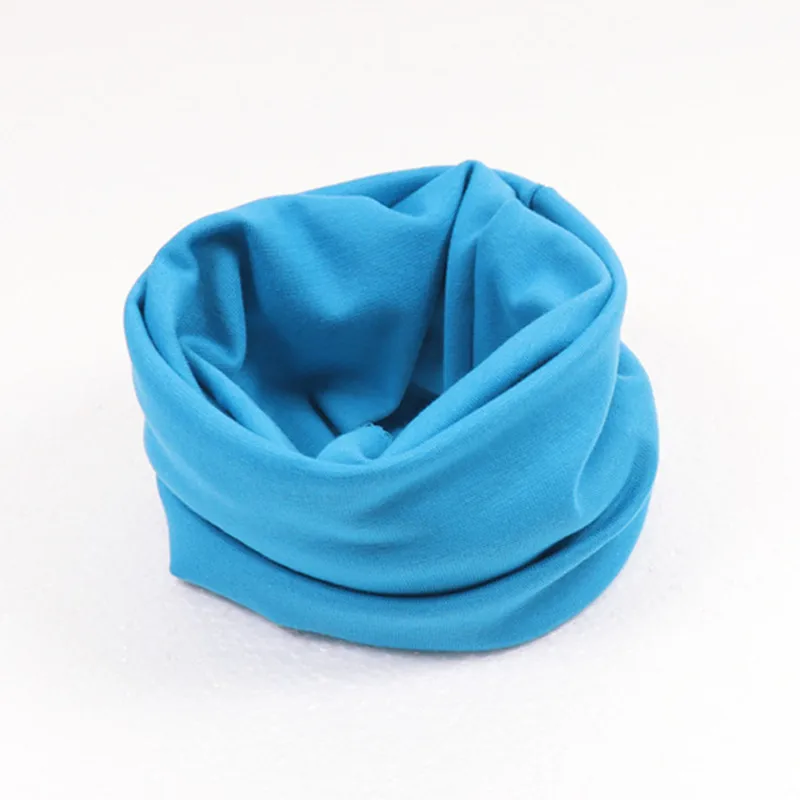 scarf lake blue Качественный хлопковый Детский набор из шапки и шарфа, детский шейный платок, детский шарф, воротник, шапка, комплект, реквизит для фотосессии - Цвет: scarf lake blue