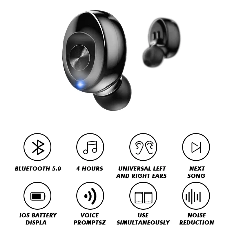 TWS Bluetooth 5 0 наушники стерео беспроводной наушник HIFI Звук спортивные громкой связи