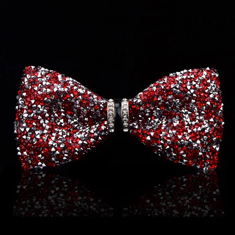 New fashion tuxedo bow tie men red and black Crystal glass groom marry wedding party colorful striped butterfly cravats mens | Аксессуары