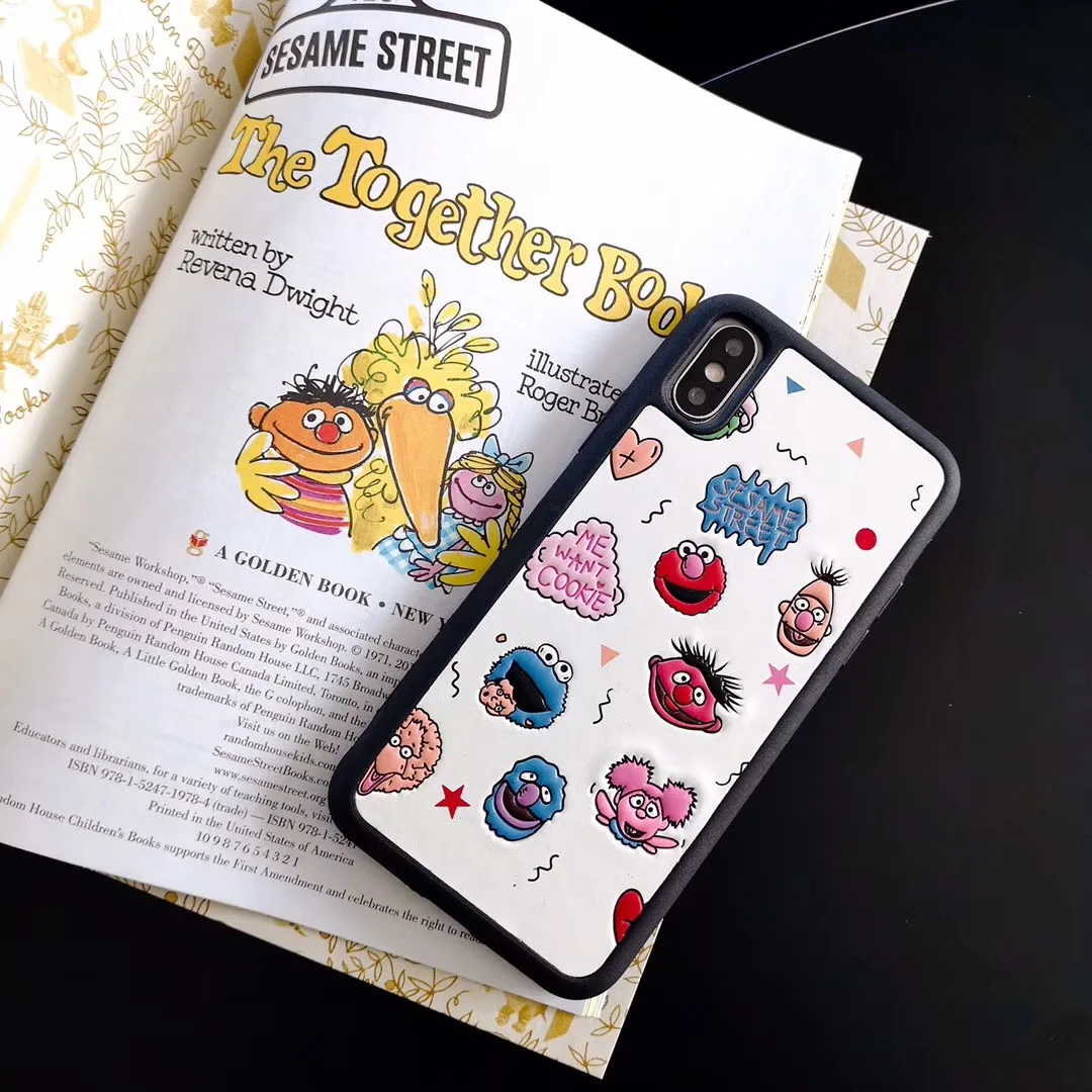 Cute Cartoon Sesame 3D Soft silicone Phone Case For iPhone 6 6s 7 8 Plus X XS Max XR Pink ELMO Capa Coque Fundas |