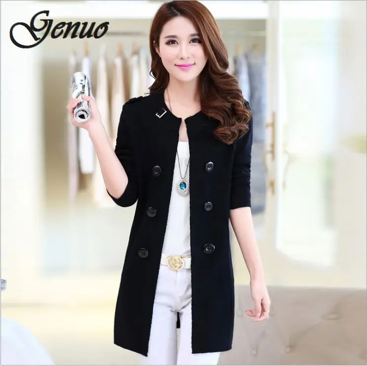 Женский трикотажный кардиган повседневный длинный теплый на осень и весну 2019 |