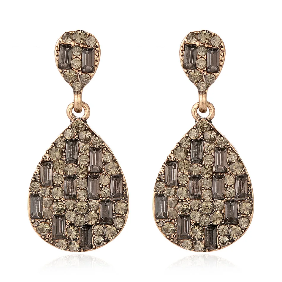 OSHUER New Arrival Luxury Vintage Water Drop Crystal Earring For Lady Fashion Jewelry Woman Party | Украшения и аксессуары