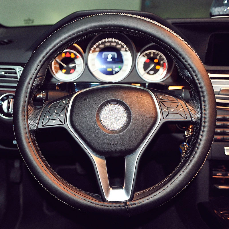 Красивая Корона Стразы с бриллиантами блестящие кожаные чехлы для руля