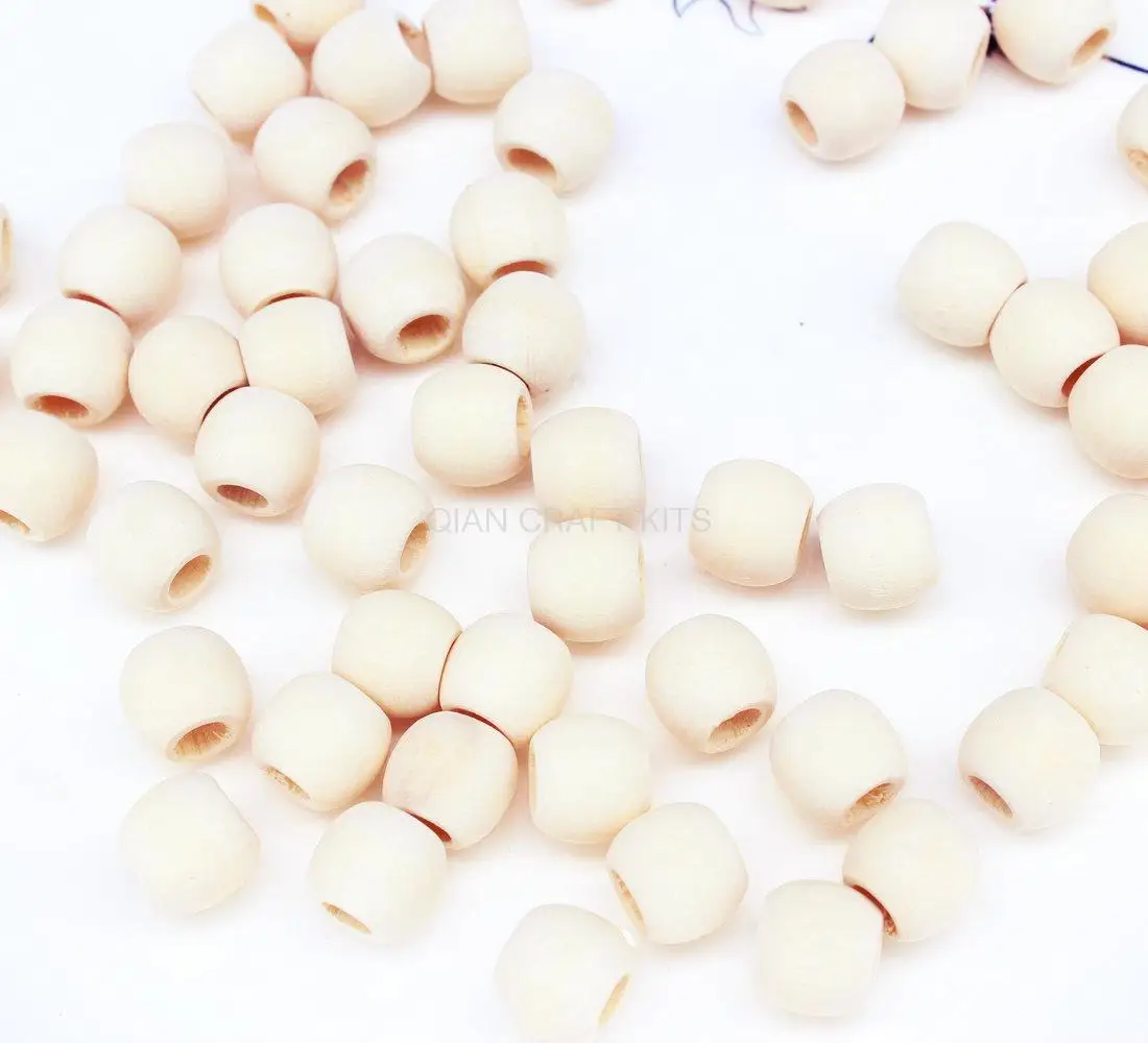 

1000pcs bleach Wood Beads 11.5mm, big hole 5mm Wood Beads, Wooden Beads