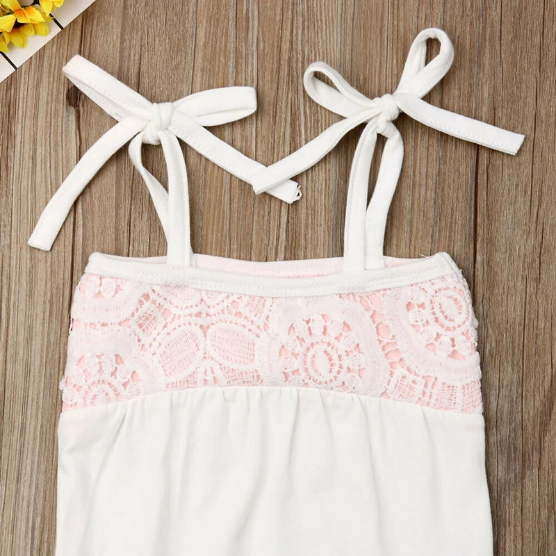 Одежда для маленьких девочек наряд комбинезон летний детский кружевной на