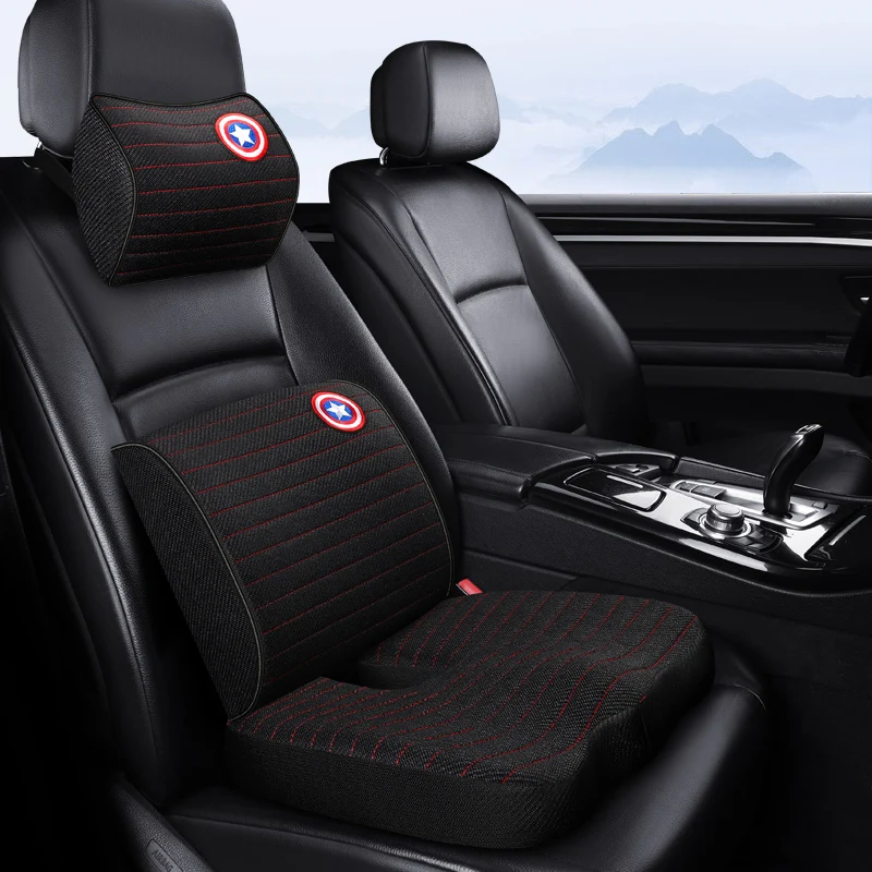 marvel cartoon captain america lumbar support waist cushion soft memory foam seat pillows for chairs in car office relieve pain |