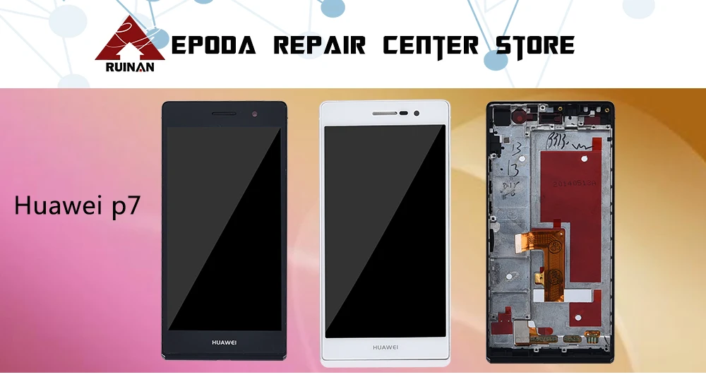 Для huawei Ascend P7 ЖК-дисплей сенсорный экран с рамкой в сборе 5 дюймов ЖК-дигитайзер для huawei P7 мобильный Замена протестирован