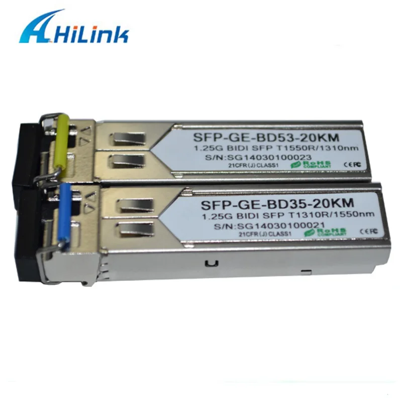 Бесплатная доставка! 5 пар в комплекте! Одноволоконный модуль BIDI SFP 1 25G WDM 20KM SC/LC