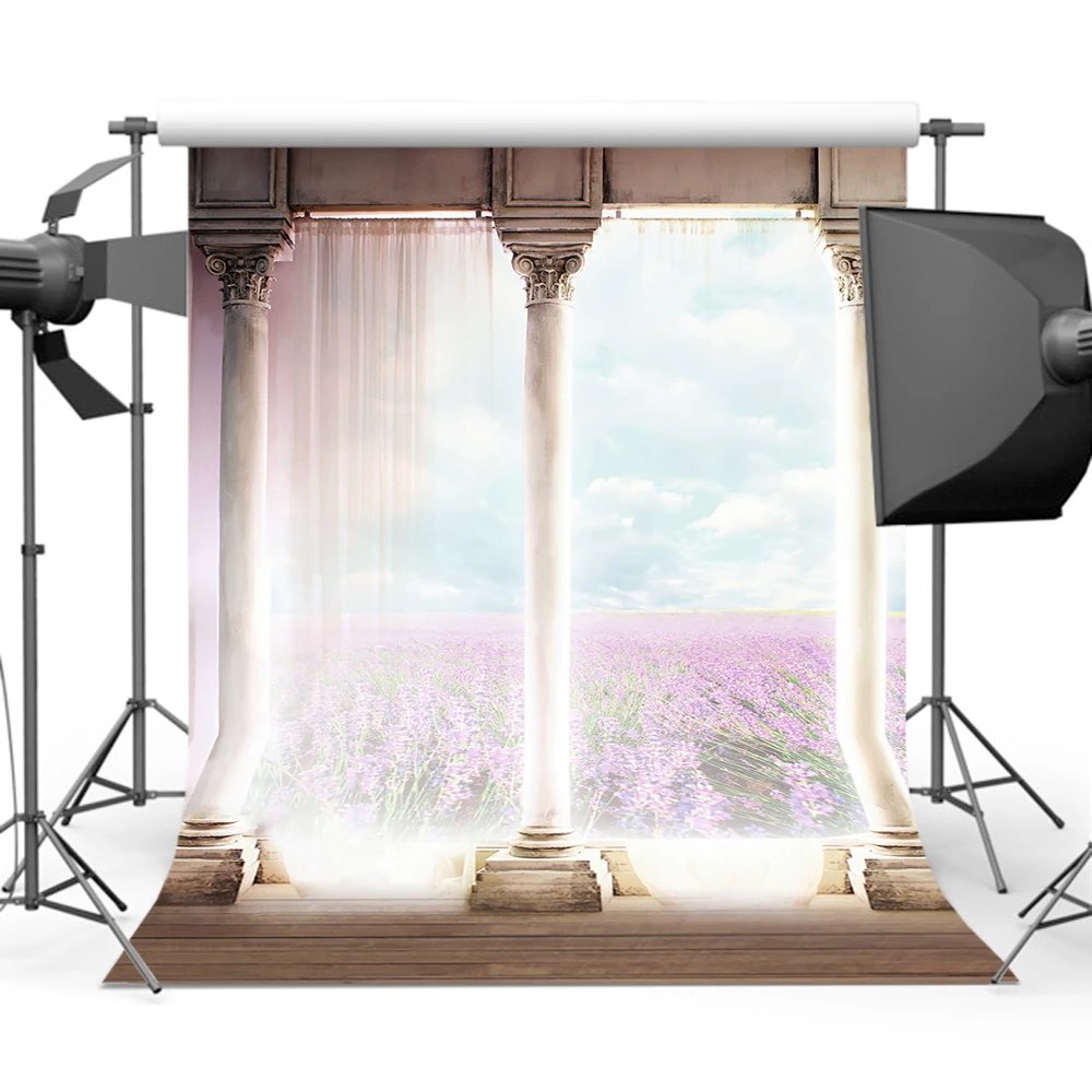 Фотофон Mehofoto с фиолетовыми цветами для фотографий фантазийный цветочный фон