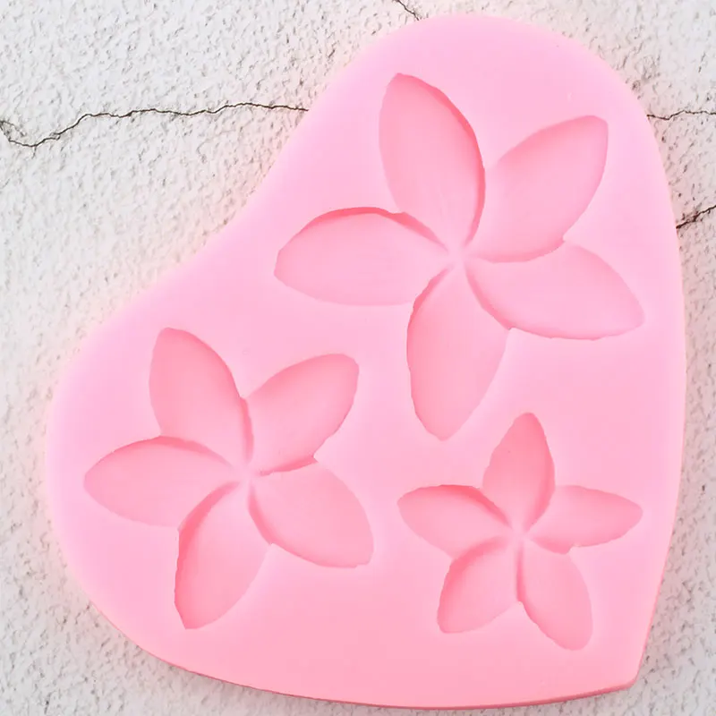 Sugarcraft Плюмерия цветок силиконовые формы для приготовления конфет Полимерная
