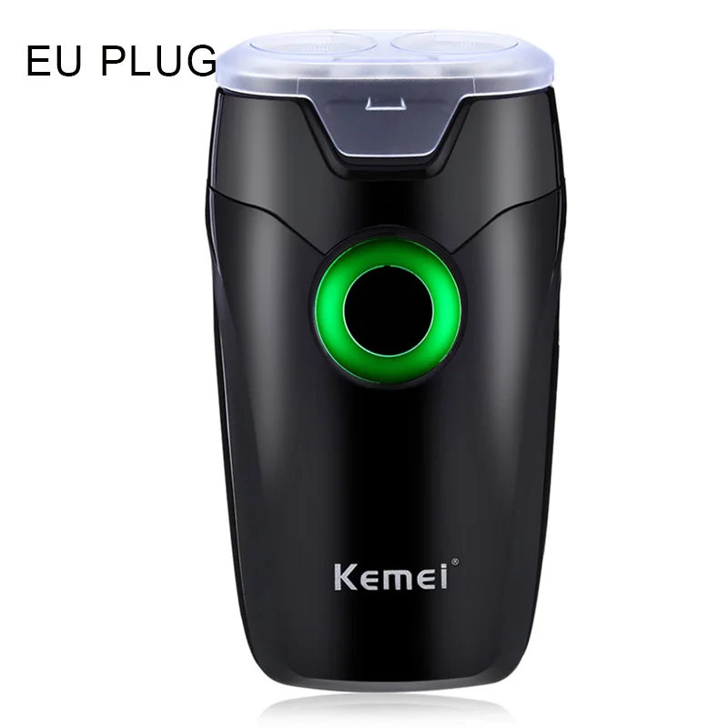 Kemei двойной роторный электробритва для мужчин, бритвенный станок, триммер для бороды и волос, перезаряжаемое устройство для бритья лица, электрическая бритва - Цвет: EU Plug