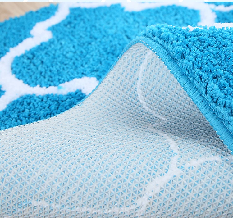 Коврик для ванной Нескользящий Впитывающий гостиной серый синий марокканский