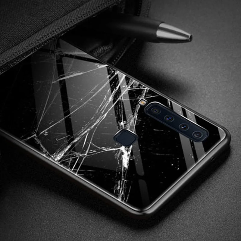 Чехол из закаленного стекла для Samsung Galaxy A9s SM-A9200 мягкий силиконовый чехол жесткий