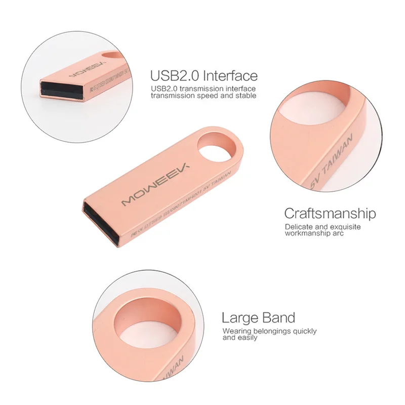 Moweek USB флеш накопитель 64 ГБ 32 16 8 4 128 водонепроницаемый металлический 2 0 U диск cel usb