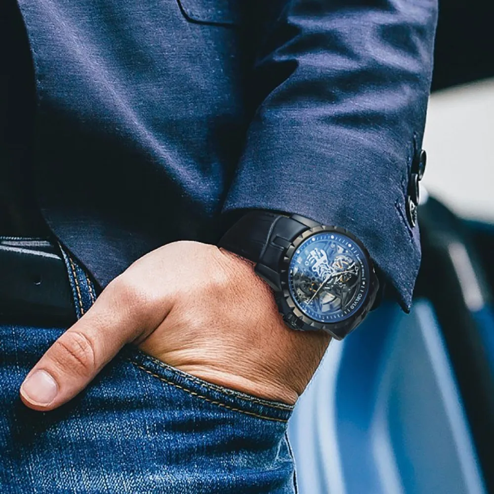 Oblvlo Montres Militaires Mecaniques Pour Hommes Squelette Automatique Noir De Sport Etanche Nouvelle Collection 2020 49 Off