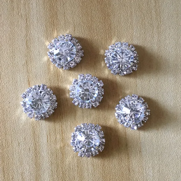 15mm Round Silver CJSIR 10 шт Серебряные Тона AAA прозрачные хрустальные стразы DIY пригласительные украшения плоские пуговицы аксессуары для волос декорации - Цвет: 15mm Round Silver