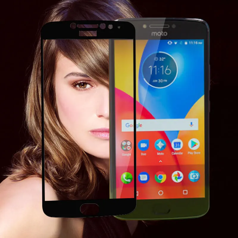 Полное покрытие из закаленного стекла для Motorola E4 Plus, Защитное стекло для экрана телефона или Moto E4 Plus, Защитная пленка для Moto E4Plus