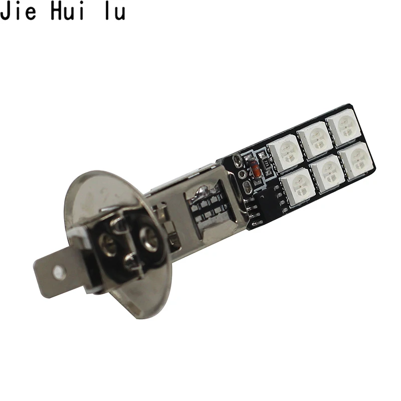 2 шт. H1 H3 RGB беспроводной 5050 12 SMD стробоскоп светодиодные украшения ДХО