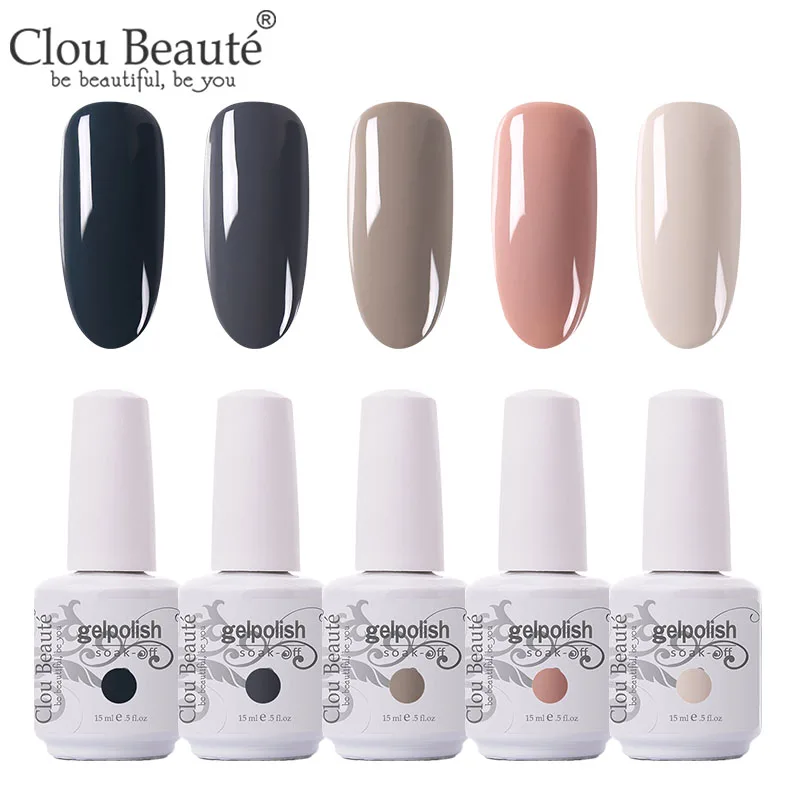 Clou Beaute 5 шт./лот УФ гель лак для ногтей Набор для маникюра геллак Полупостоянный гибридный дизайн ногтей УФ-гель для ногтей - Цвет: 5pcs-15ml-ZH10