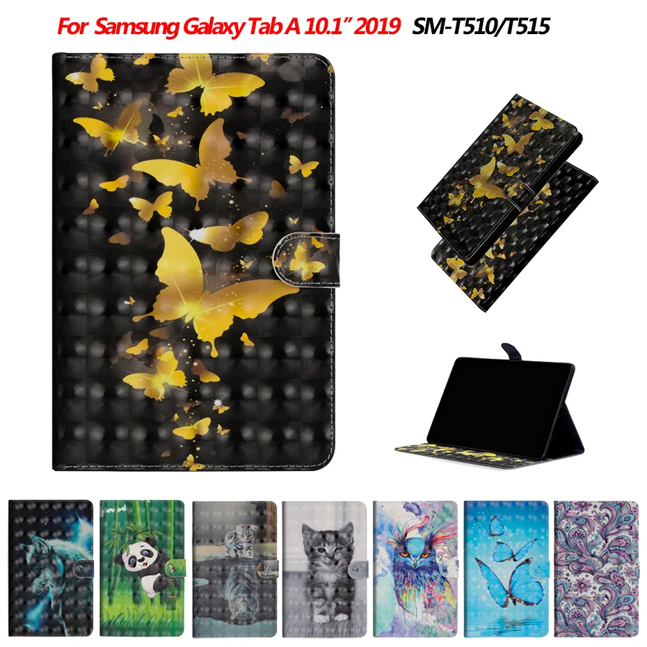Чехол из искусственной кожи для Samsung Galaxy Tab A 10 1 дюймов 2019 чехол планшета SM T510 T515