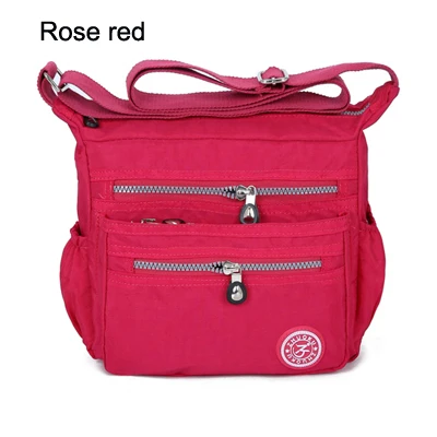Rose red Хит! женские сумки-мессенджеры хорошего качества Нейлоновые женские сумки через плечо водонепроницаемые дорожные сумки через плечо 11 цветов сумка основная ZK735 - Цвет: Rose red