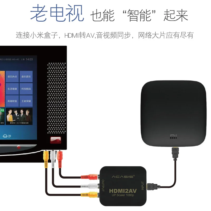 Acasis 1080P HDMI в SCART AV конвертер адаптер коробка HDMI2AV HD видео аудио Scart out для PS4 DVD старый