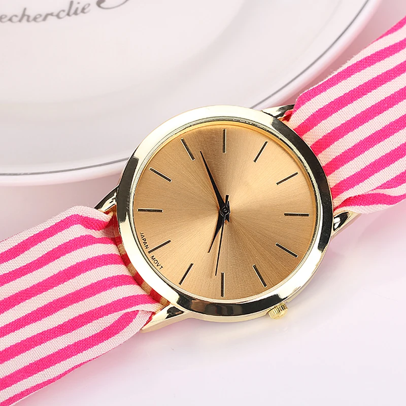 

Fashion Striped Watch Women Casual Fabric Bracelet Watches Bow Tie Ladies Watch relogio feminino horloges vrouwen