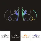 Автомобильная наклейка, автомобильная наклейка, силуэт гимнастки, автомобильные аксессуары, 3D наклейка, Светоотражающая наклейка для стайлинга автомобиля, 14,2*13,4 см, пользовательская наклейка