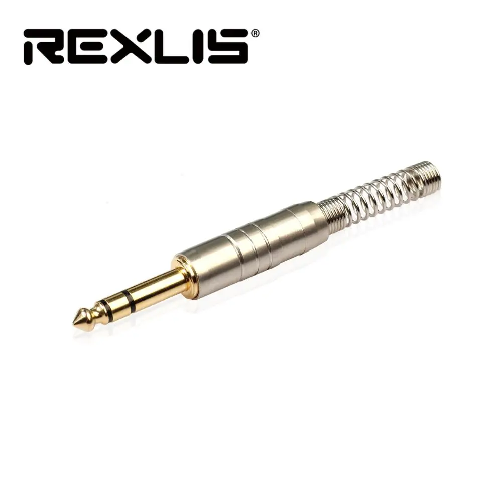 Позолоченный стерео разъем REXLIS 6 35 мм аудиоразъем паяльный кабель DIY Аудио