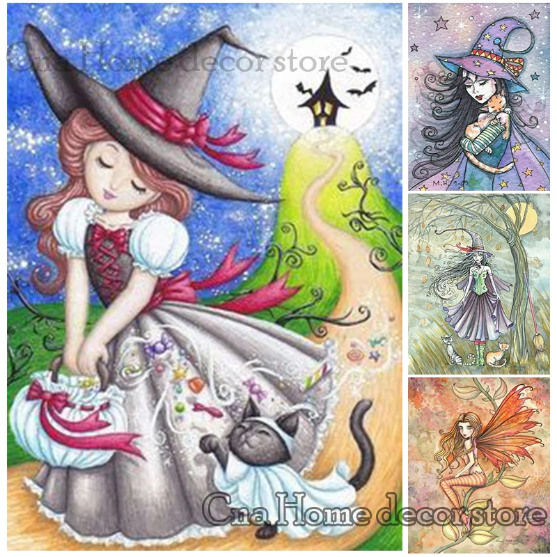 Cartoon forest butteries girls 5D diy embroidery pattern diamond painting handcrafts 3d cross stitch kits room decoration | Дом и сад