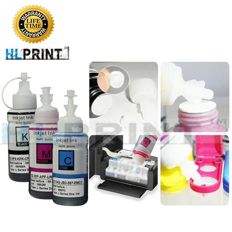 Комплект для заправки EPSON L120 L210 L1300 L132 L3050 l3060 L3070 L312 L566 L300 L310 L350 L360 L365 100 мл чернила