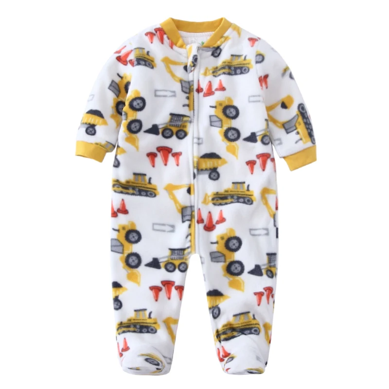 Детский комбинезон из кораллового флиса и хлопка с мультяшным животным | Мать