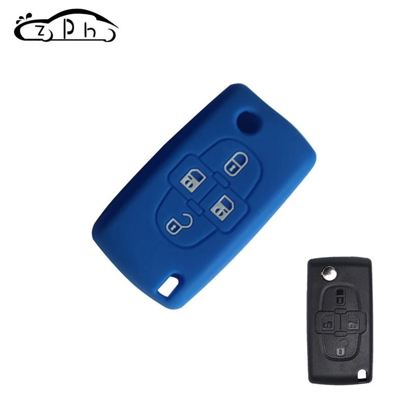 Силиконовый автомобильный чехол для брелка с ключом кожи Peugeot 1007 807 Citroen C8