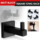 Настенный держатель для туалетной бумаги, матовый черный, квадратная стойка для полотенца