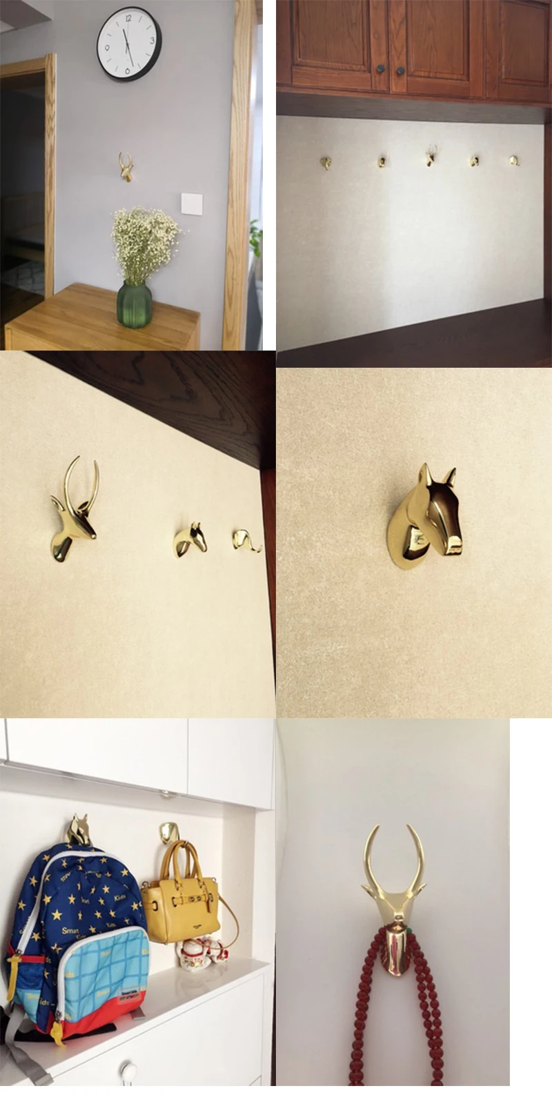 Wall decoration hook deer head wall hanging porch key wall hook creative decorative painting Nordic wall key holder mounted