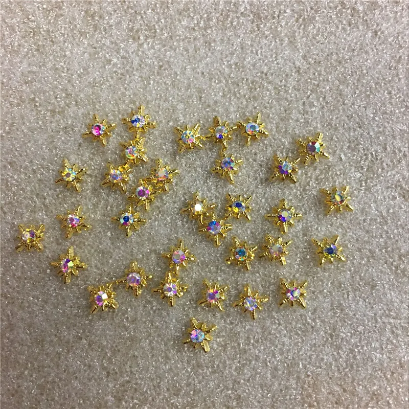 10 шт./пакет Золотой Новый Стиль A ювелирные изделия с бриллиантами AB Цвет алмаз 3d