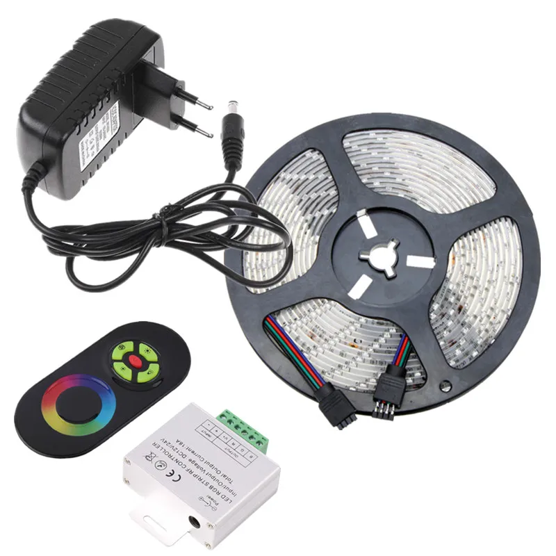 5key 5m full set SMD 2835 Водонепроницаемая rgb-светодиодная лента постоянного тока 12 В Низкая напряжение Светодиодная лента освещение 5 м 10 м 15 м комплект с ИК музыкальный светодиодный пульт управления и питания - Испускаемый цвет: 5key 5m full set
