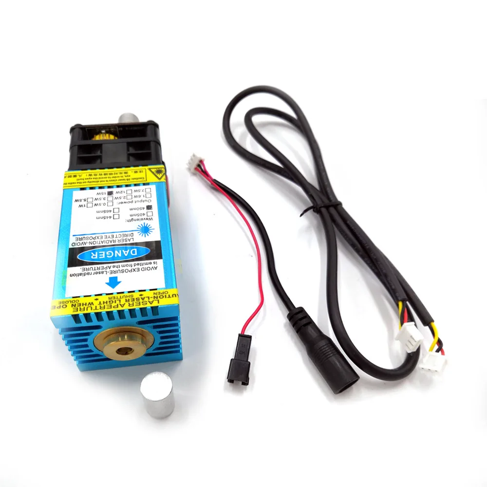 New 15W 500 mw/2500 mw/5500 mw/15 W 450nm 12V лазерная головка гравировальная машина часть лазерный синий фиолетовый лазерный модуль Фокусировка Лазерная гравировка - Цвет: New 15W
