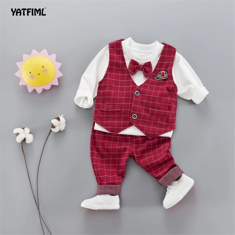 YATFIML весенне осенний Новый британский ветрозащитный Детский костюм для