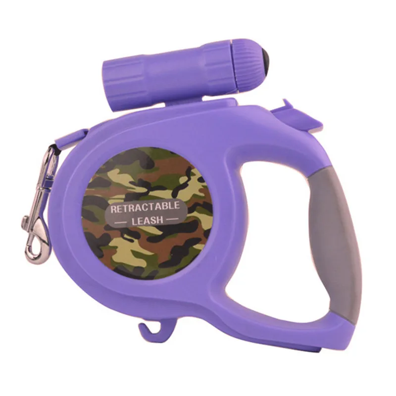 Purple Горячая Распродажа, 5 м, 40 кг/8 м, 50 кг, поводок для больших собак, выдвижной, камуфляжный, большой, средний, поводок для собак, светодиодный - Цвет: Purple