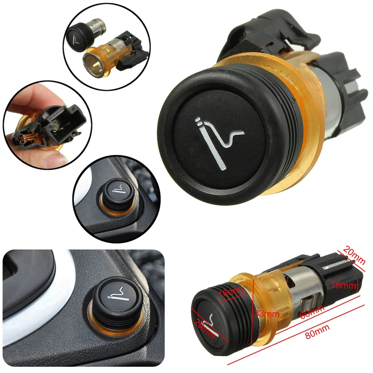 Машинная Зажигалка для сигарет Корпус электронных розетка 12V Peugeot CC SW 206 308 406 607